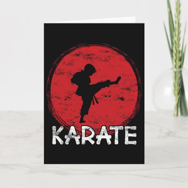 Cartão Karate Fighter Boy - Japan - Child Does Karate Kic (Frente)