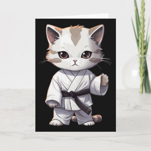 Cartão Karate Gatinho Fofo Artes Marciais Gata Para o Amo