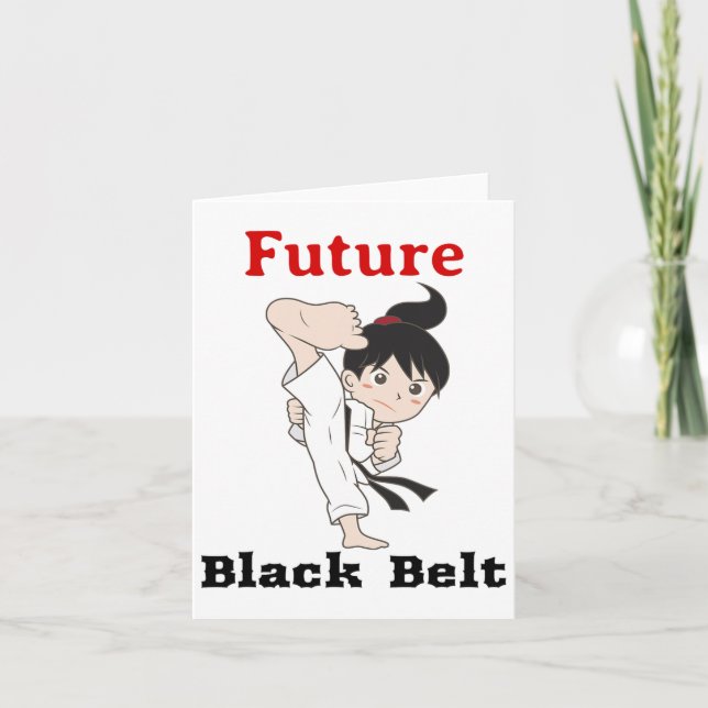 Cartão Karate Girl Future Black Belt Artes Marciais (Frente)