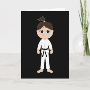 Cartão Karate Girl Parabéns Black Belt