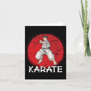 Cartão Karate Grunge Design A Man In Anime Style