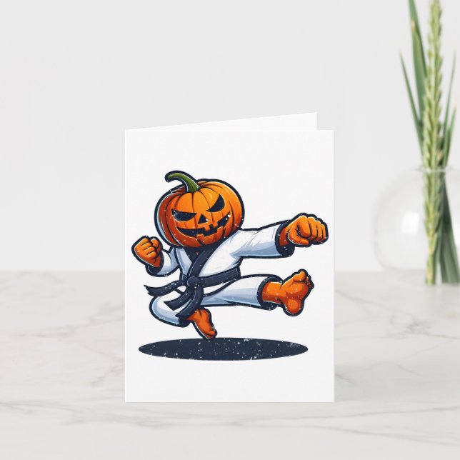 Cartão Karate Halloween Pumpkin (Frente)