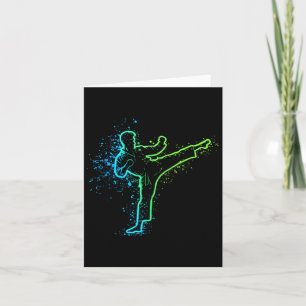 Cartão Karate High Kick Splash Style Design de Artes Marc