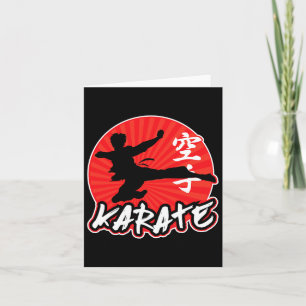 Cartão Karate Jumping Side Kick Japonês