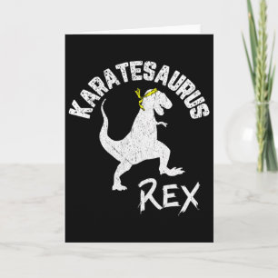 Cartão Karate Karatesaurus Rex Dinossauro Engraçado Arte 