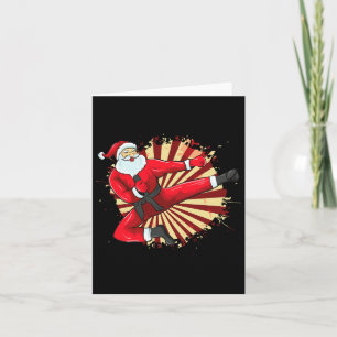 Cartão Karate Kick Papais noeis Judo Taekwondo Martial Ar