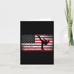 Cartão Karate Martial Arts 4 De Julho América Flag Usa