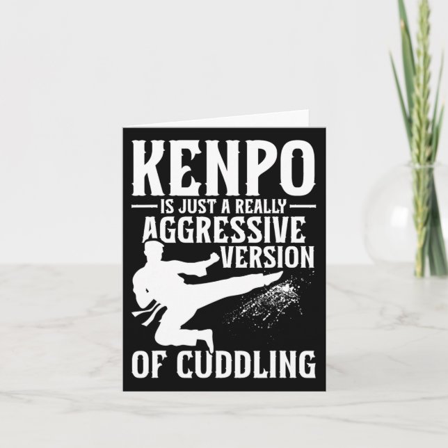 Cartão Karate Martial Arts Rapariga Lady Kenpo. (Frente)