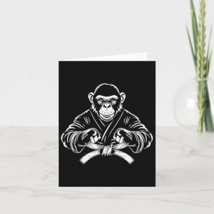 Cartão Karate Monkey Desenho Kickboxing Jiu-jitsu Mma Mar