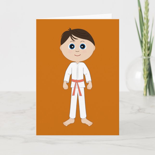 Cartão Karate Parabéns Orange Belt (Frente)