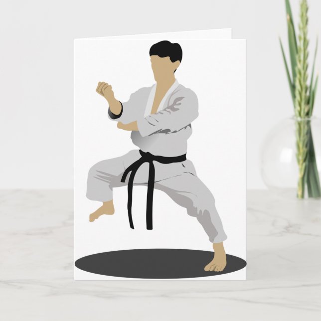 Cartão Karate Pose Greeting Cards (Frente)