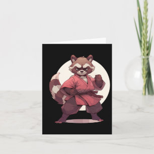 Cartão Karate Raccoon Anime Racoon Artes Marciais T Marci