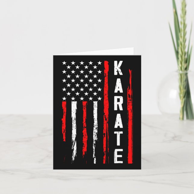 Cartão Karate Usa Flag Americano (Frente)