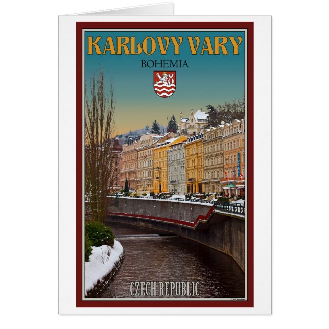 Cartão Karlovy Vary - Semnice River Winter (Frente)