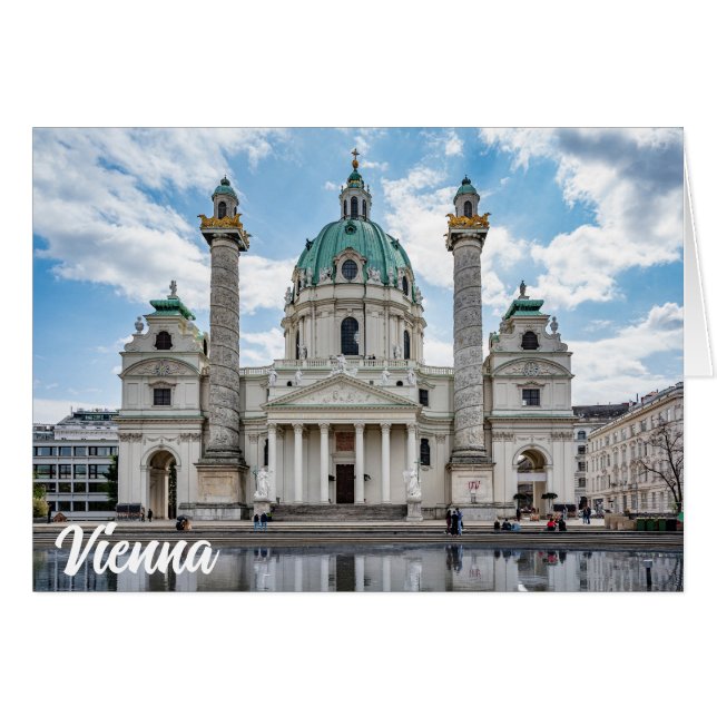 Cartão Karlskirche em Viena, Áustria (Frente Horizontal)