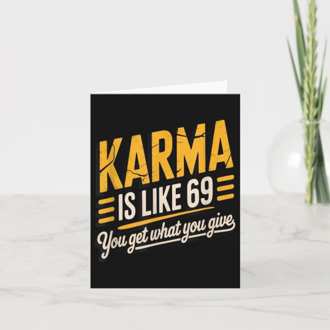 Cartão Karma É Como 69 Engraçados Citando Presente Humoro (Frente)
