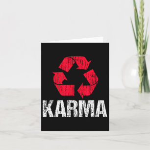 Cartão Karma Earth Day Reciclagem com símbolo de Reciclag