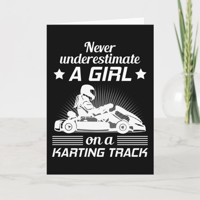 Cartão Kart Go-kart Karting Kart Racing Women Girls Gift (Frente)