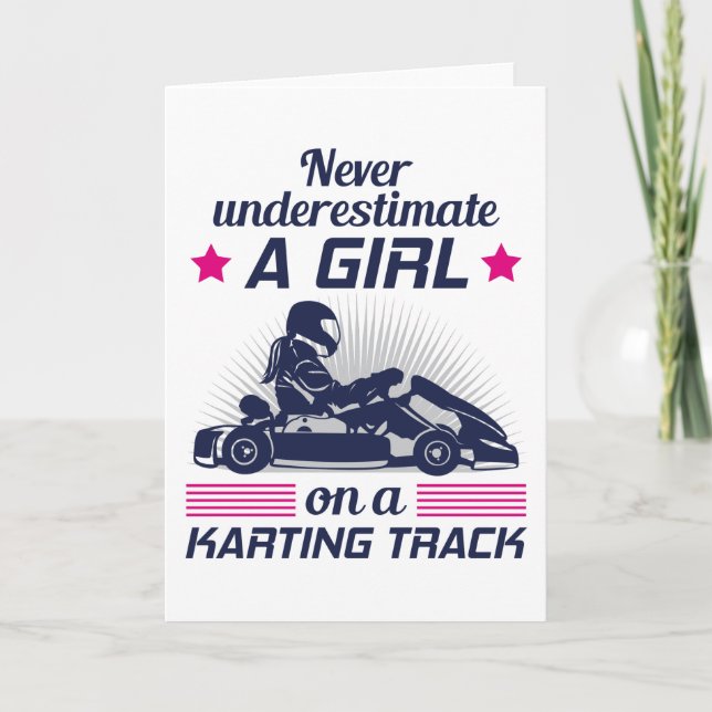 Cartão Kart Go-kart Karting Kart Racing Women Girls Gift (Frente)