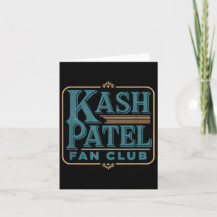 Cartão Kash Patel Fan Club Vintage Logotipo Presidente Tr