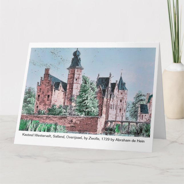 Cartão KASTEEL WESTERVELT 1729 A. de Haen drawing. card   (Frente)