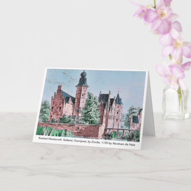 Cartão KASTEEL WESTERVELT 1729 A. de Haen drawing. card   (Orquídea)