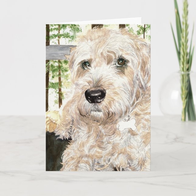 Cartão Katie the Wheaton Terrier (Frente)