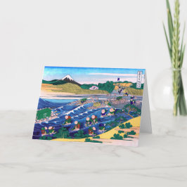 Cartão Katsushika Hokusai - Fuji do Kanaya no Tokaido