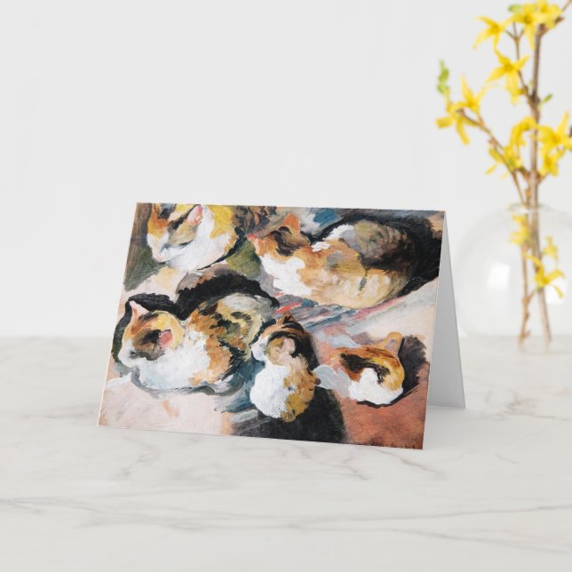 Cartão Katzenstudien (Estudo de um Gato), de August Macke (Flor Amarela)