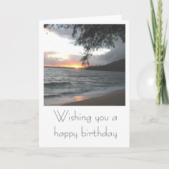 Cartão Kauai Sunset Birthday Card (Frente)