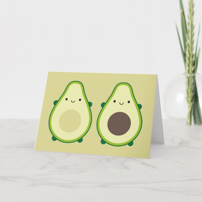 Cartão Kawaii Avocado (Frente)