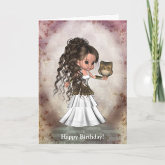 Cartão Kawaii Beautiful Athena Greek Goddess Card