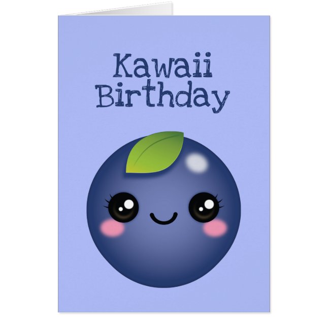 Cartão Kawaii Blueberry (Frente)