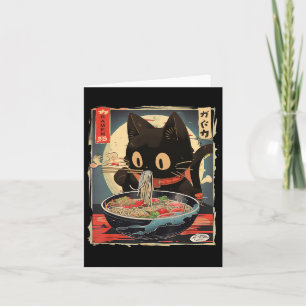 Cartão Kawaii Cat Comendo Ramen Noodles Anime Gift Girls
