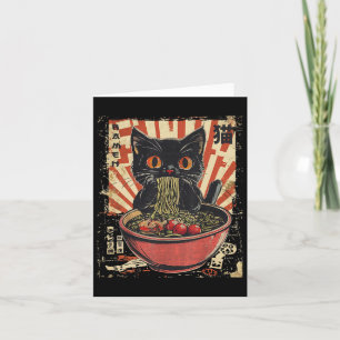 Cartão Kawaii Cat Ramen Noodle Engraçado Japonês Anime Ma