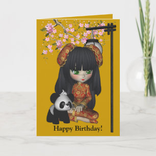 Cartão Kawaii China Doll Panda Card