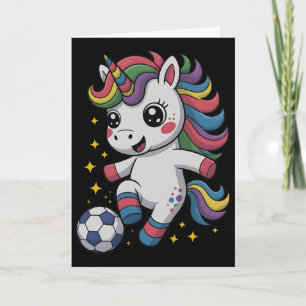 Cartão Kawaii Futebol Só Garota Que Ama Unicórnios Jogar