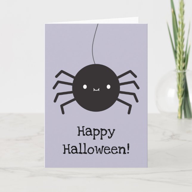 Cartão Kawaii Halloween Spider (Frente)