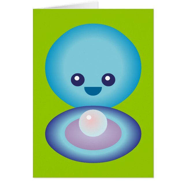 Cartão Kawaii Happy Clam (Frente)