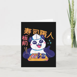 Cartão Kawaii Japonês Sushi Cita Boa Comida Chef Bear Ha