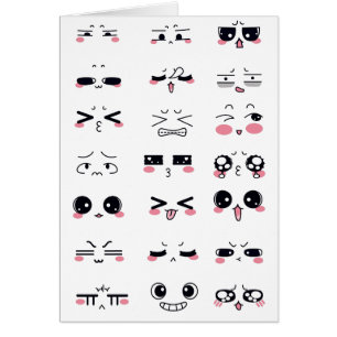 Cartão kawaii kaomoji