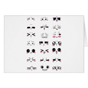 Cartão kawaii kaomoji