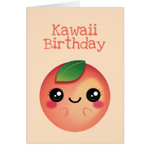 Cartão Kawaii Peach