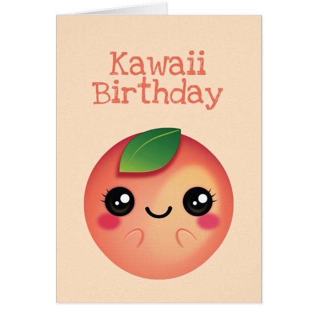 Cartão Kawaii Peach (Frente)