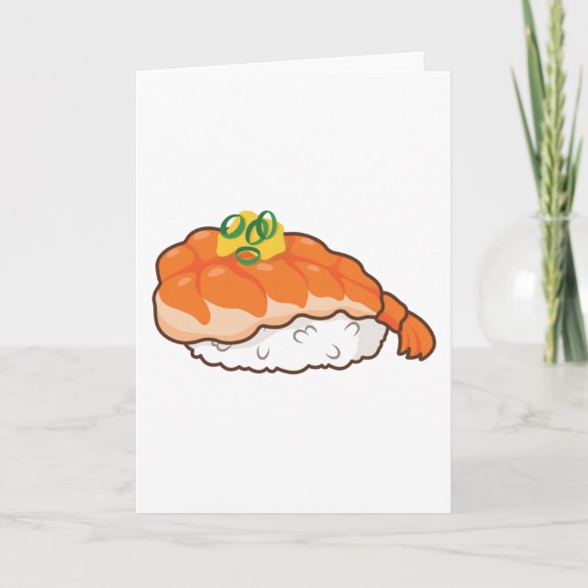 Cartão Kawaii Shrimp Sushi - Kawaii Foodies (Frente)