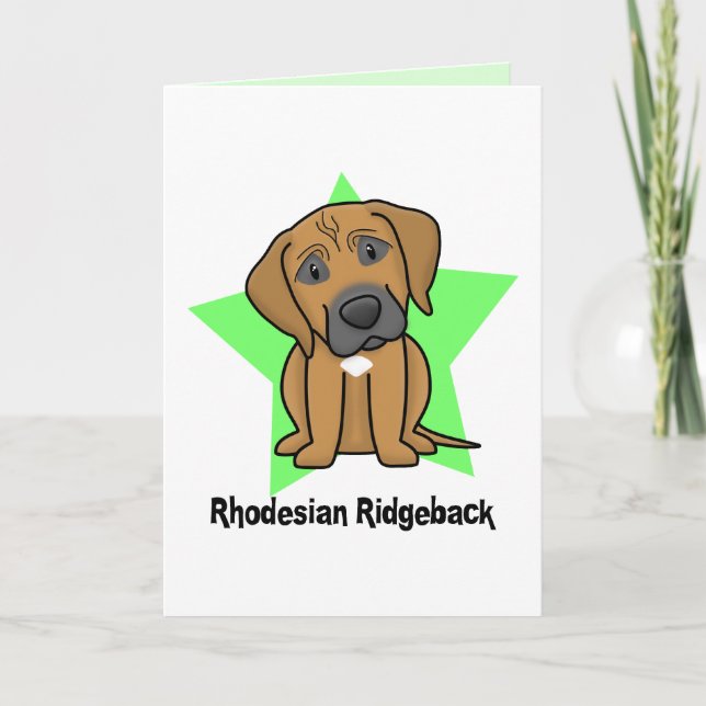 Cartão Kawaii Star Rhodesian Ridgeback (Frente)
