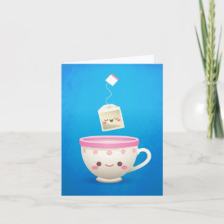 Cartão Kawaii Tea Time
