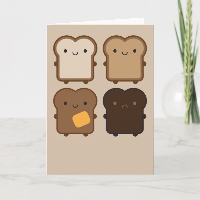 Cartão Kawaii Toast (Frente)