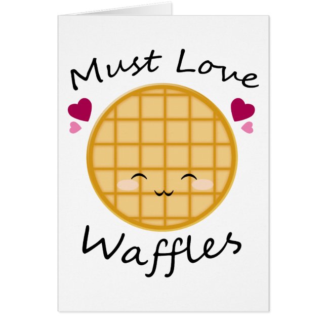 Cartão Kawaii Waffle (Frente)