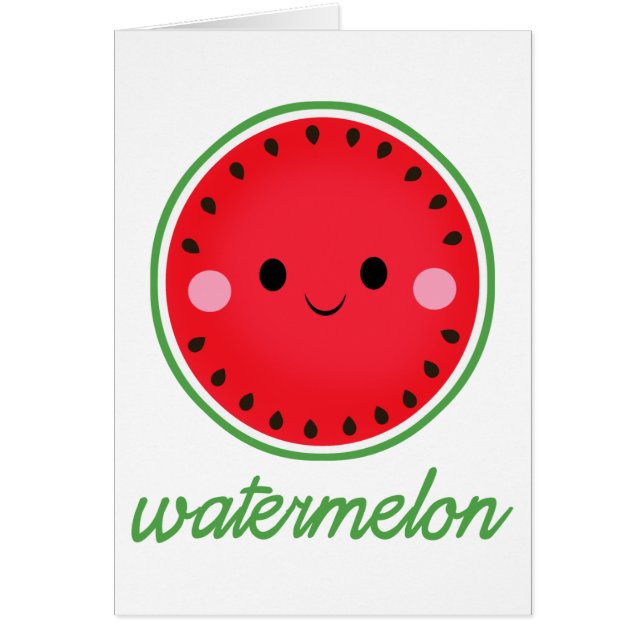 Cartão Kawaii Watermelon (Frente)